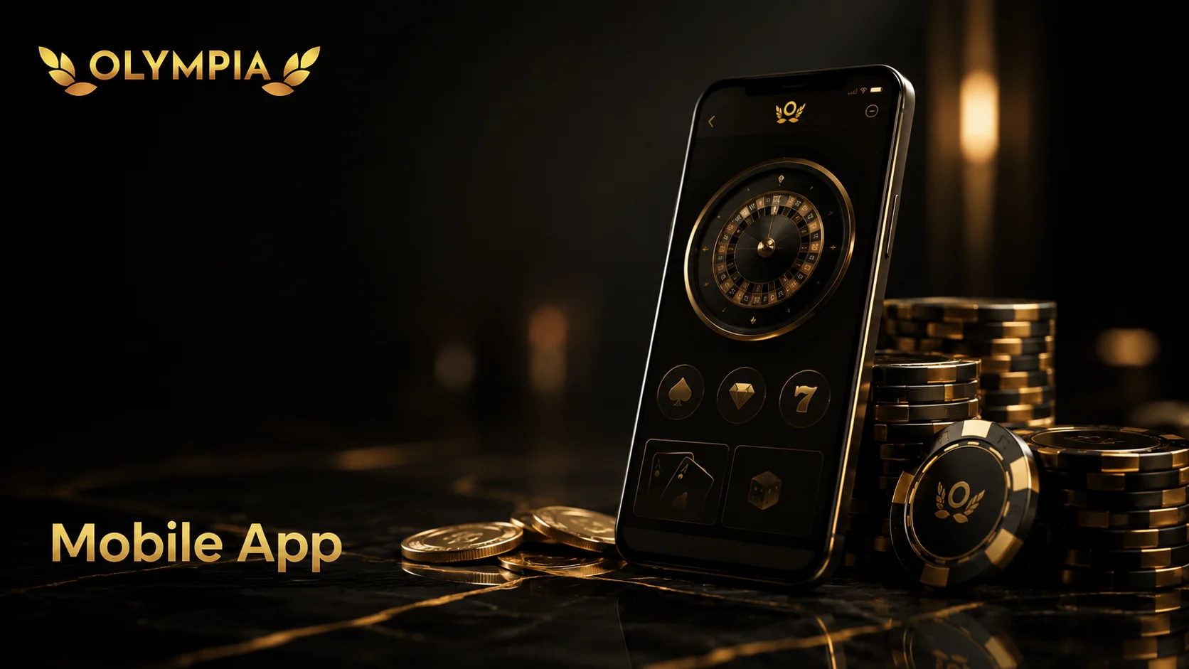 Olympia Casino Mobile App Olympia Casino Mobile App — phone showing the roulette game screen