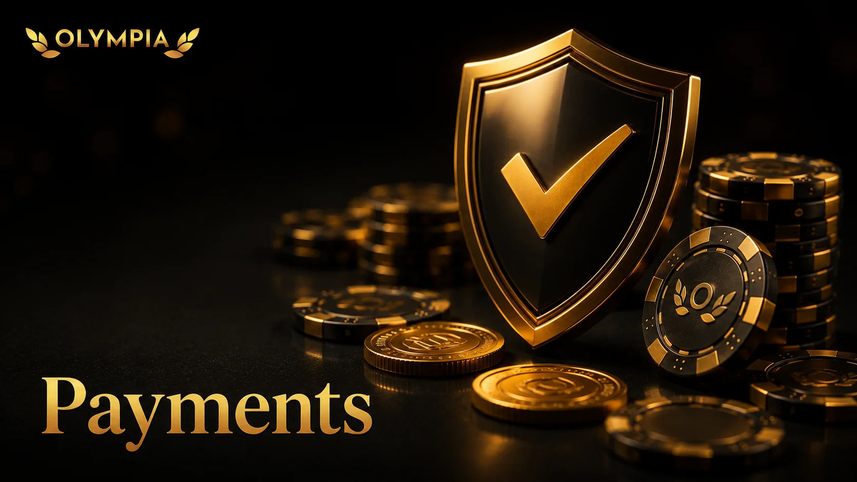 Olympia Casino secure payments Olympia Casino Payments — secure gold shield with a checkmark